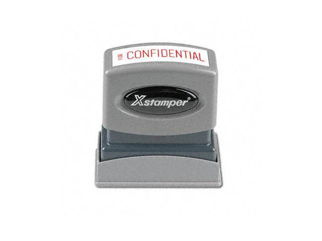 Xstamper ECO-GREEN 1130 Title Message Stamp, CONFIDENTIAL, Pre-Inked/Re-Inkable, Red