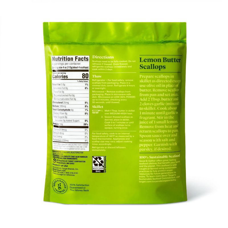 Wild Caught Sea Scallops - Frozen - 16oz - Good & Gather™