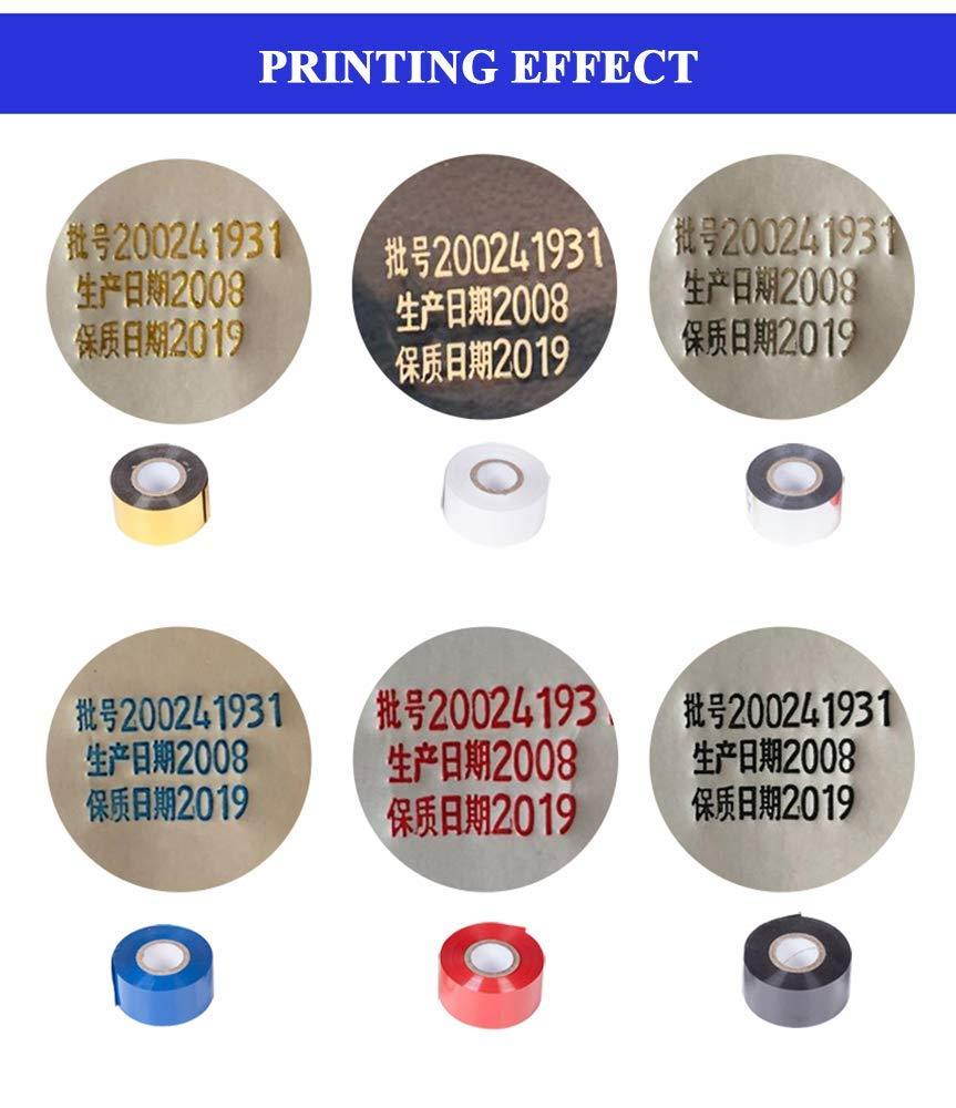 BAOSHISHAN 5 Pack Coder Printer Ribbon for HP-241/ DY-8 Date Coder Hot Stamping Machine 30mm&times;100m (Blue)