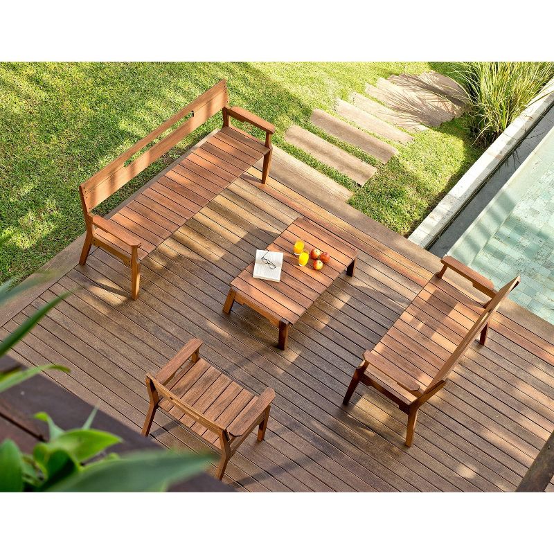 4pc Otero Eucalyptus Wood Outdoor Seating Set - Alaterre Furniture