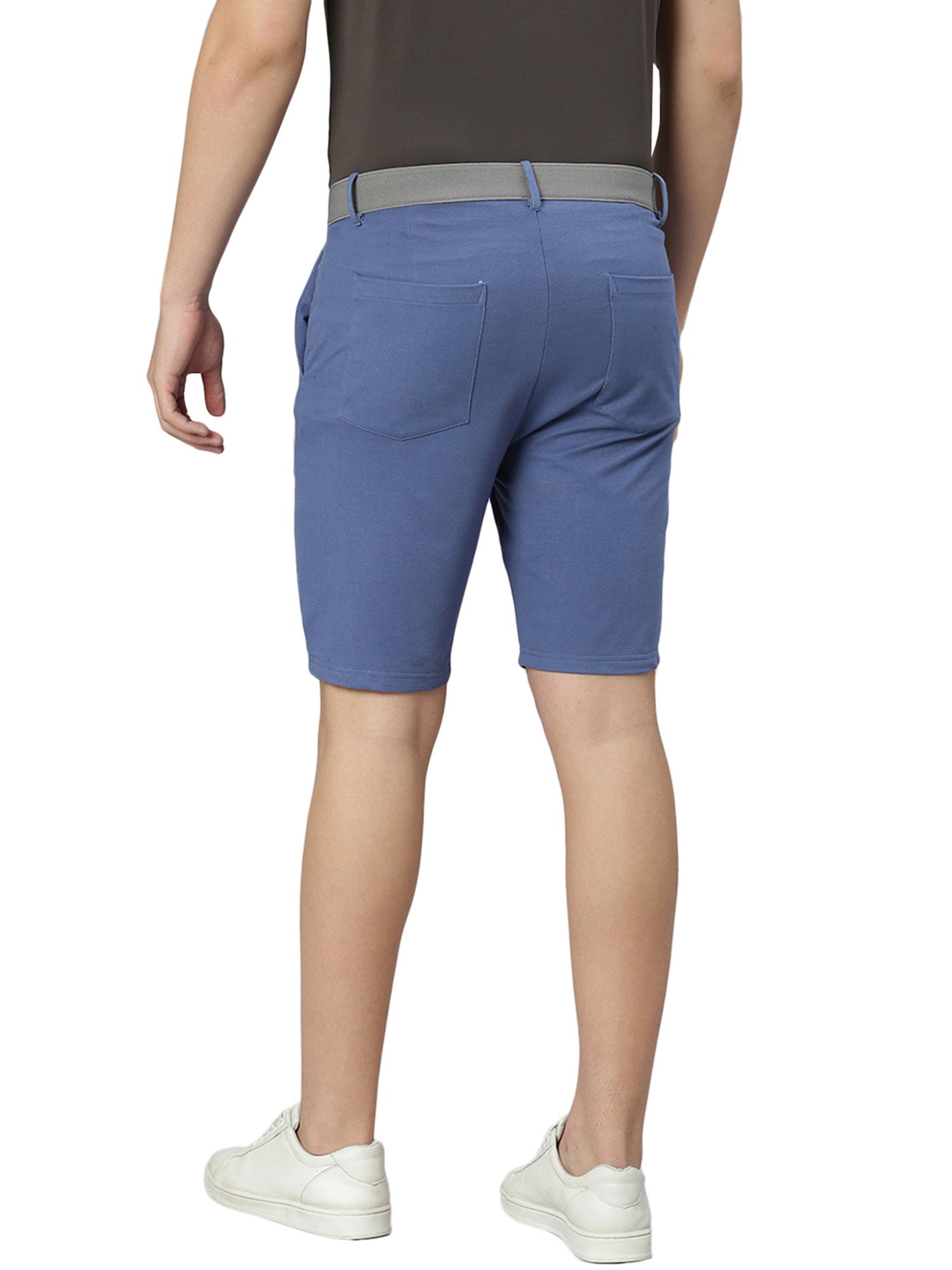 Slowave Light Blue Regular Fit Denim Shorts