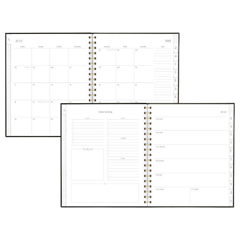 2021-22 Academic Planner 9.875" x 7.875" Weekly/Monthly Hardcover Black - Sugar Paper™