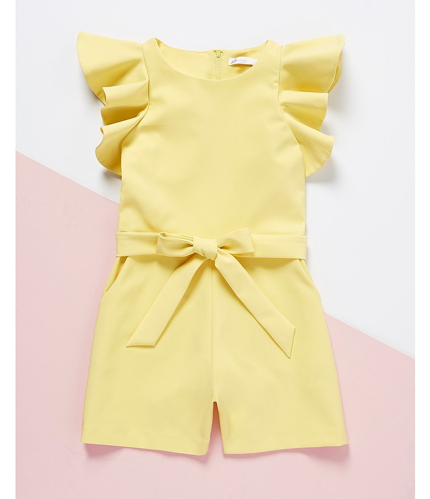 GB Girls Social Big Girls 7-16 Tiered Ruffle-Sleeve Romper