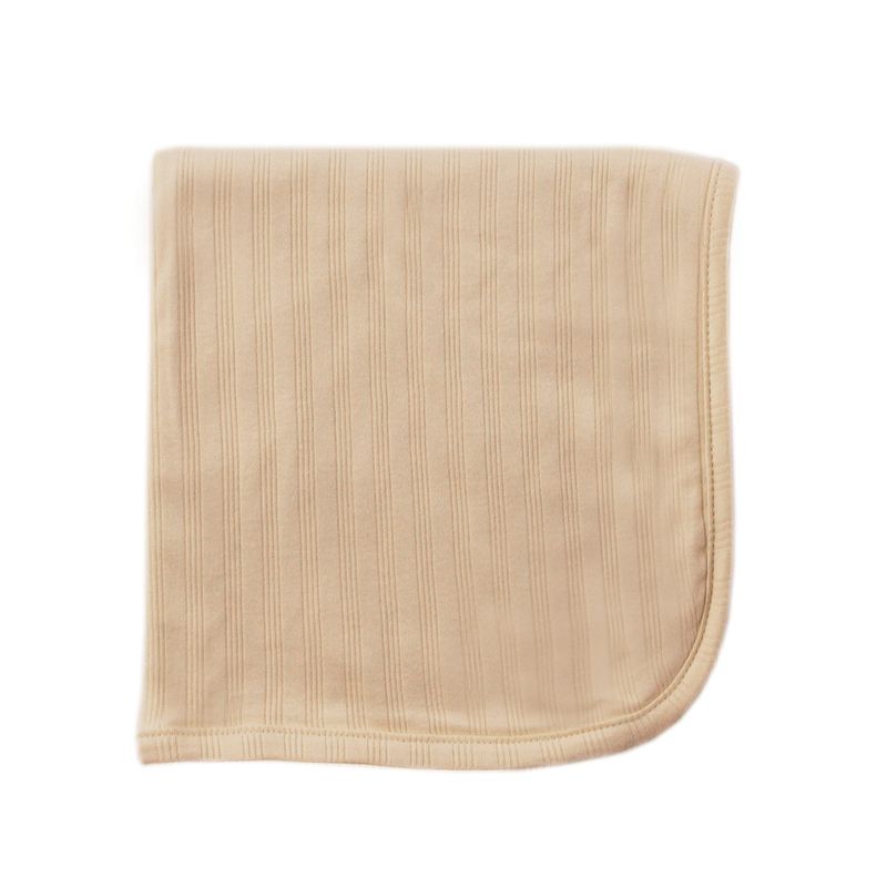 Touched by Nature Baby Organic Cotton Swaddle, Receiving and Multi-purpose Blanket, Tan, One Size