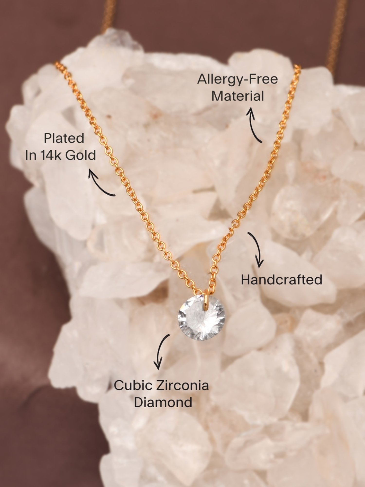 Accessorize London Women's Z Real Gold Plated Cubic Zirconia Pendant Necklace