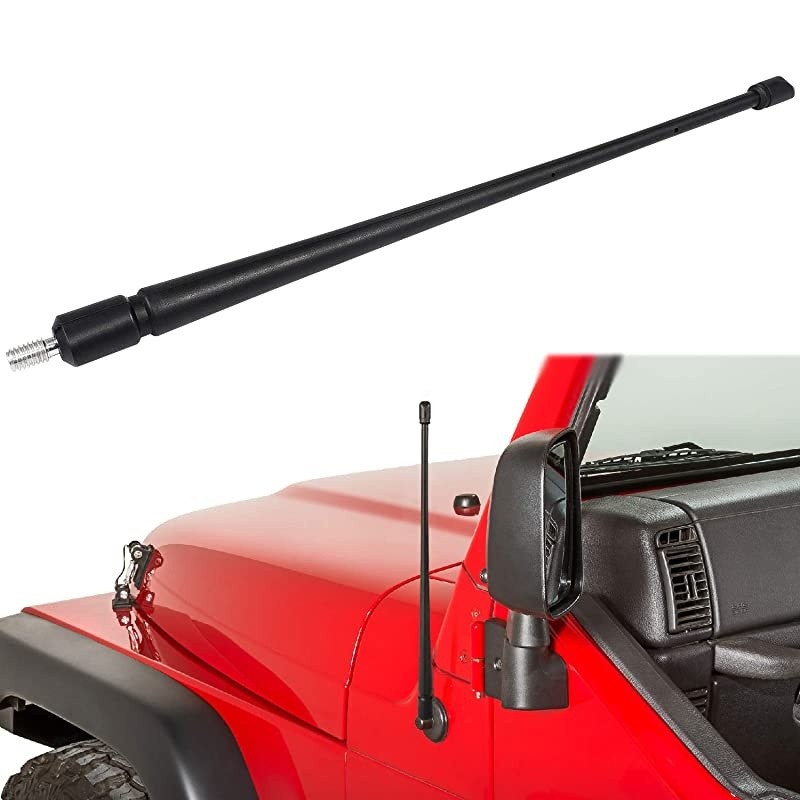 Antenna for Jeep Wrangler Unlimited 20072019 JK JKU JL JLU 138 Inch Shorty Wrangler Antenna CB Mount Kit Flexible Rubber Radio Antenna Replacement