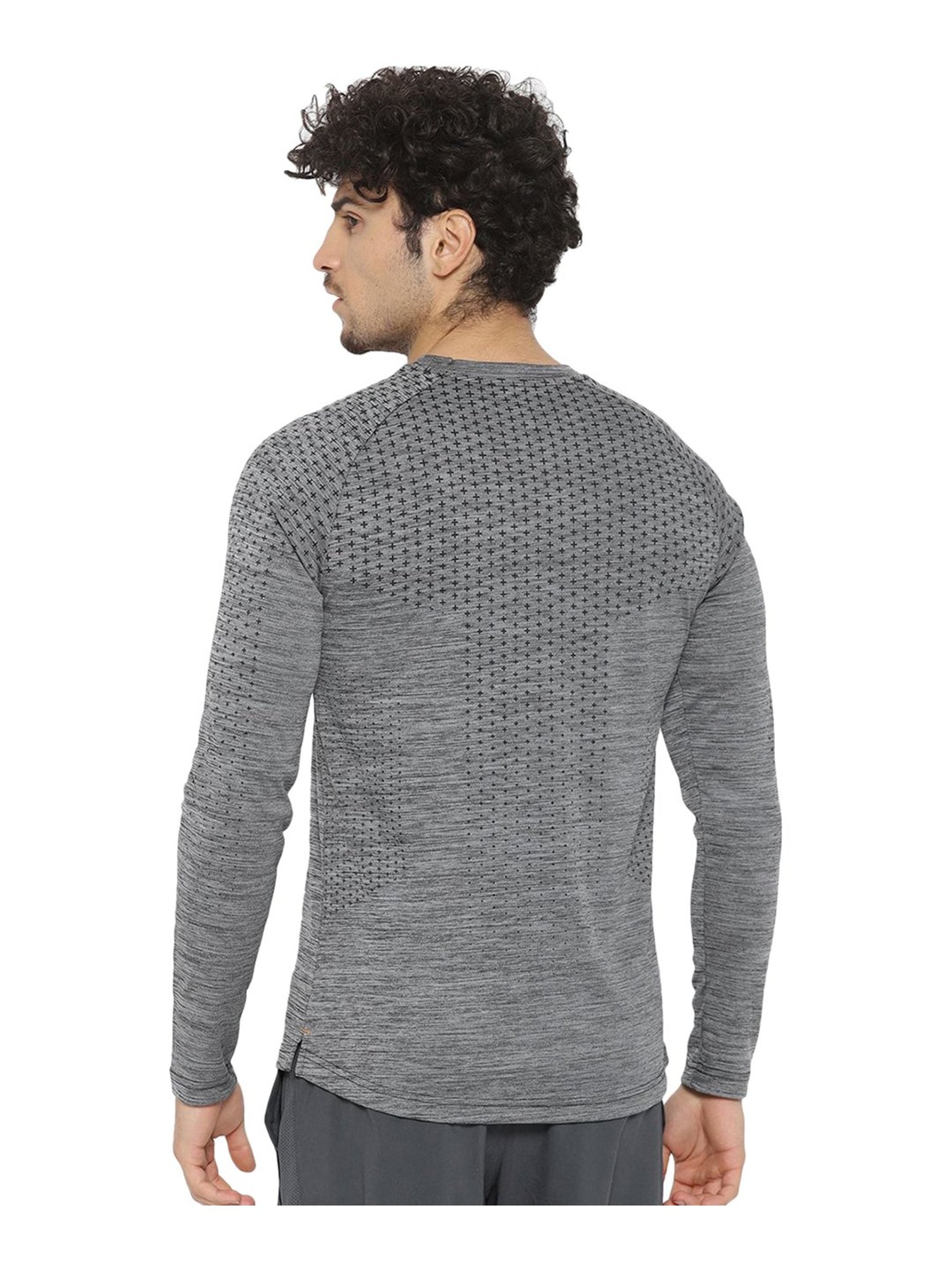 ALCIS Black Round Neck Polyester T-Shirt