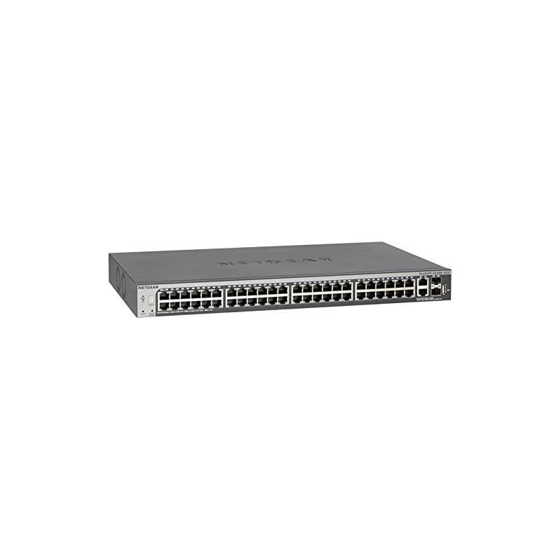 52-Port Gigabit/10G Stackable Smart Switch (GS752TX) - 48 x 1G, Managed, with 2 x 10G Copper and 2 x 10G SFP+, Desktop or Rackmount, and Limited Lifetime Protection