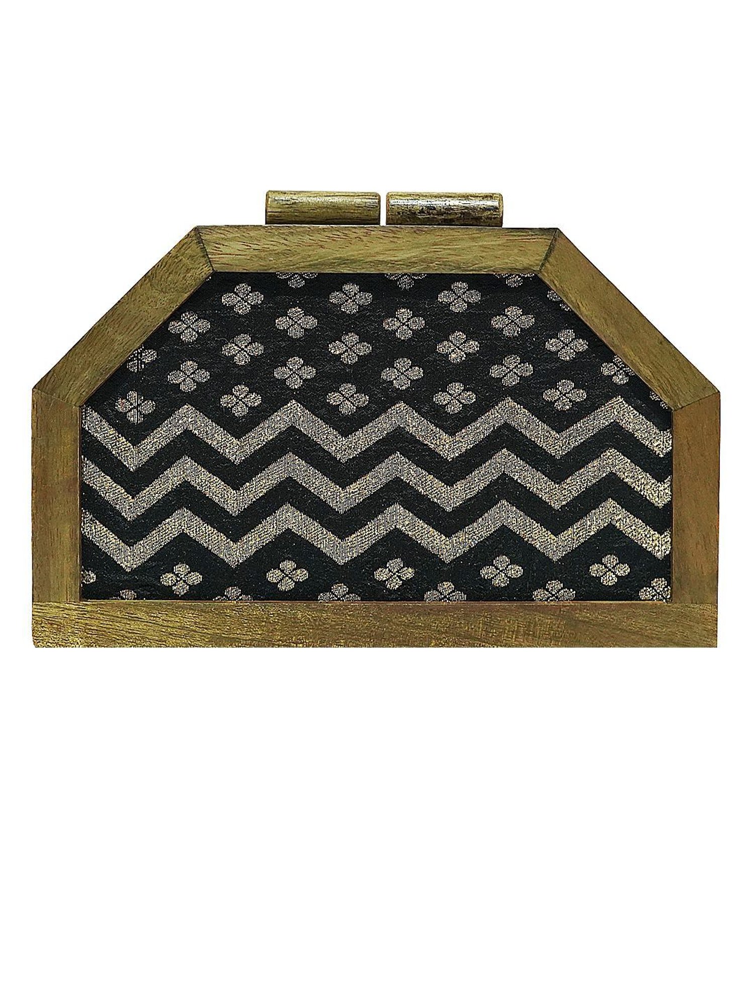 Horra Black Embellished Clutch