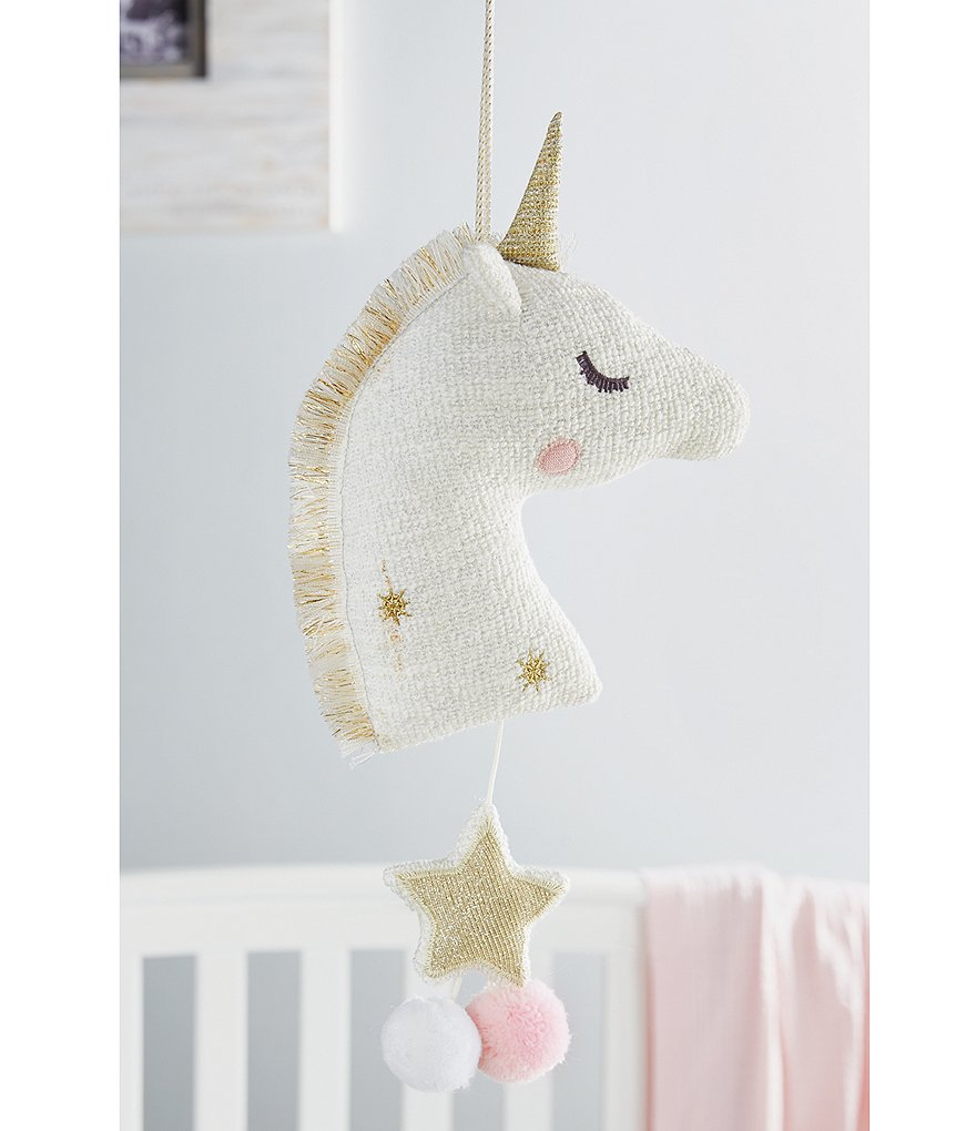 Mud Pie Gold Plush Unicorn Musical Pull