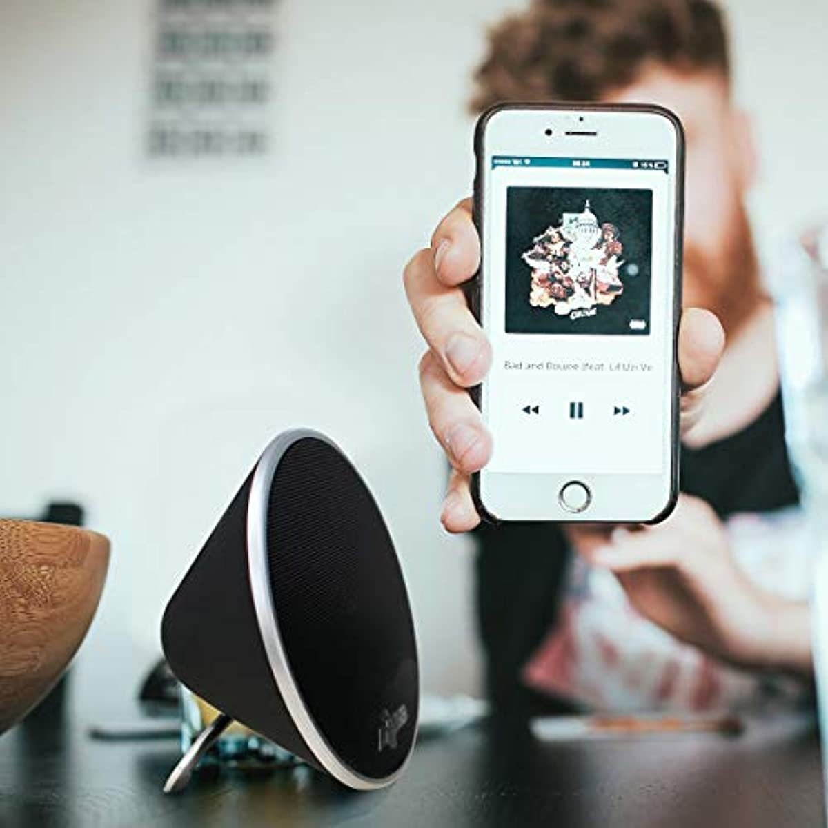 AXESS SPBP4401 Mono Wireless Bluetooth Cone Speaker with Pairing Capabilities, 2 Pack in Black