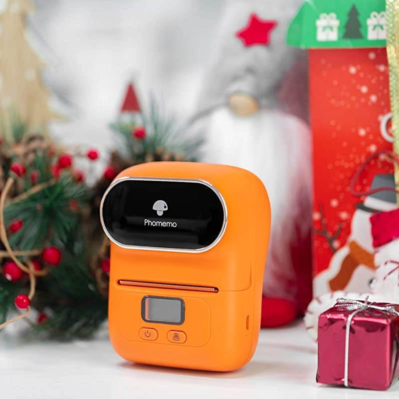 M110 Label Maker Portable Bluetooth Thermal Label Printer Apply to Clothing Jewelry Retail Mailing Barcode and More Compatible for Android amp iOS System Orange