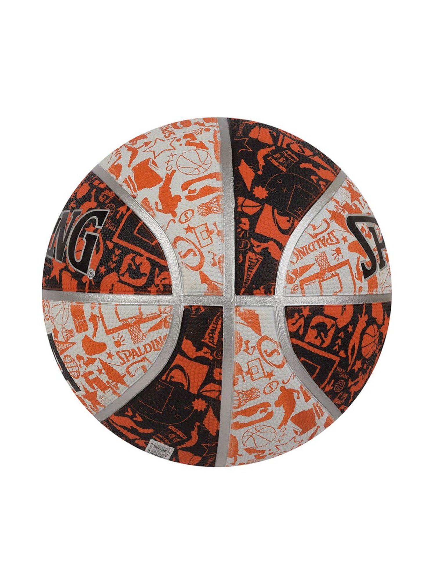 Spalding BB GRAFFITE Basketball, Size 7 (White & Orange)
