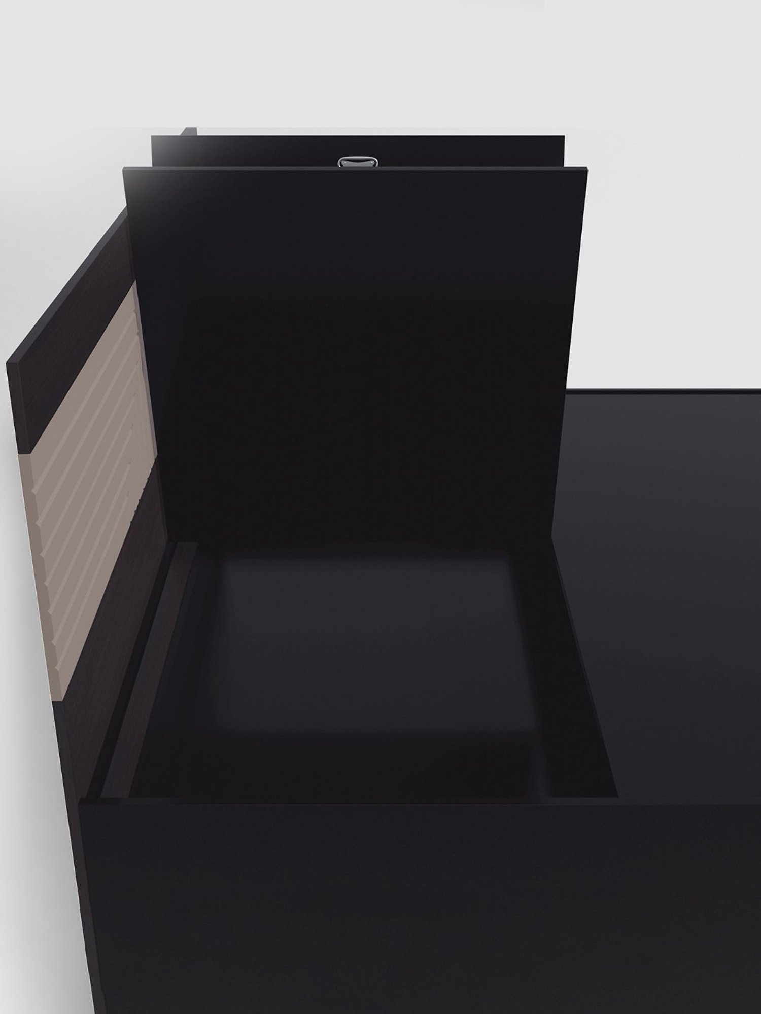 Nilkamal Riva Black Engineered Wood King Size Bed with Storage