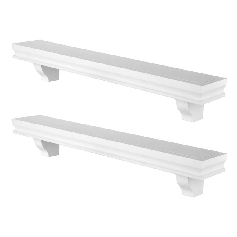23.6" x 4" 2pc Decorative Floating Display Ledge Shelves White - Danya B.