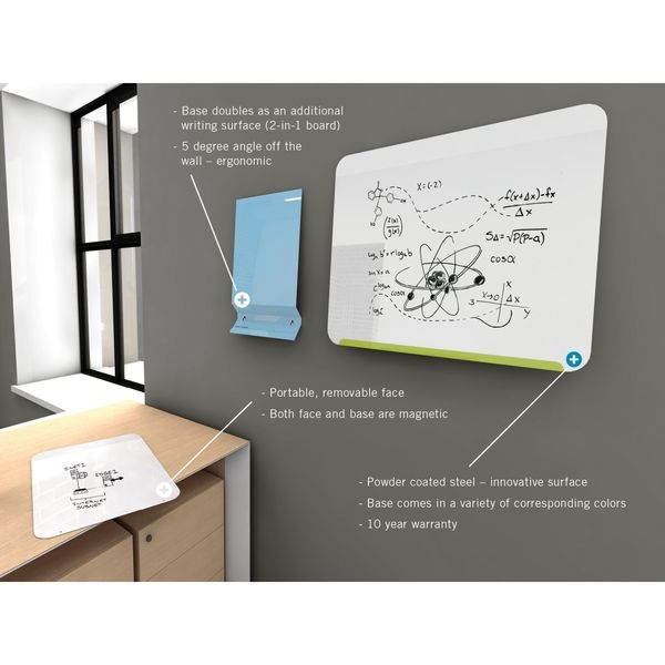 Ghent Link Board Magnetic Whiteboard 24"H x 18"W Lime Green Base/White Face
