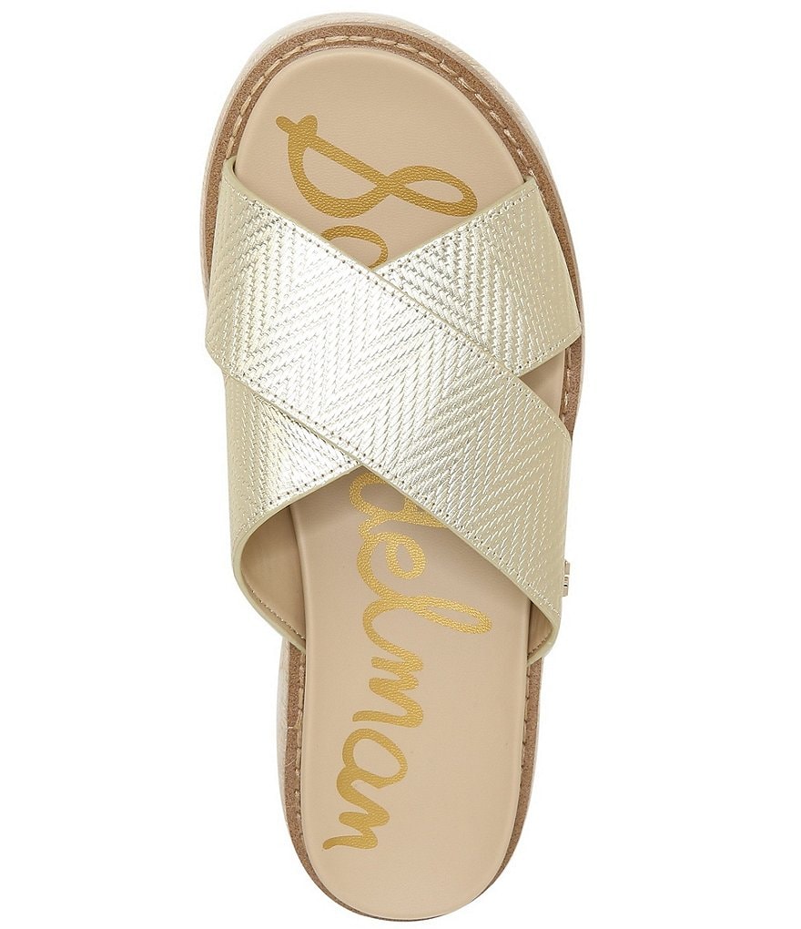Sam Edelman Korina Metallic Leather Chevron Espadrille Sandals
