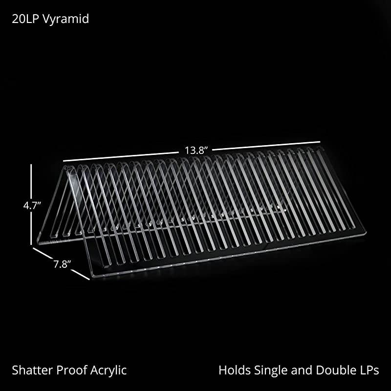 Vyramid Vinyl Record Storage Record Holder for Albums - Vinyl Organizer Record Album Storage Fits 7" 10" 12" Discs 78 RPM - Acrylic Vinyl Storage Rack Holds 12LPs - One Pack