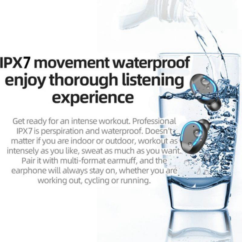 2020 Newest Mini Earbuds 8D HiFi CVC8.0 Noise Cancelling Bluetooth 5.0 Earphones TWS Sport Waterproof Headphones Deep Bass Sound Cordless Bank Dual Headsets With Power Bank Chaging Case 3500mAh