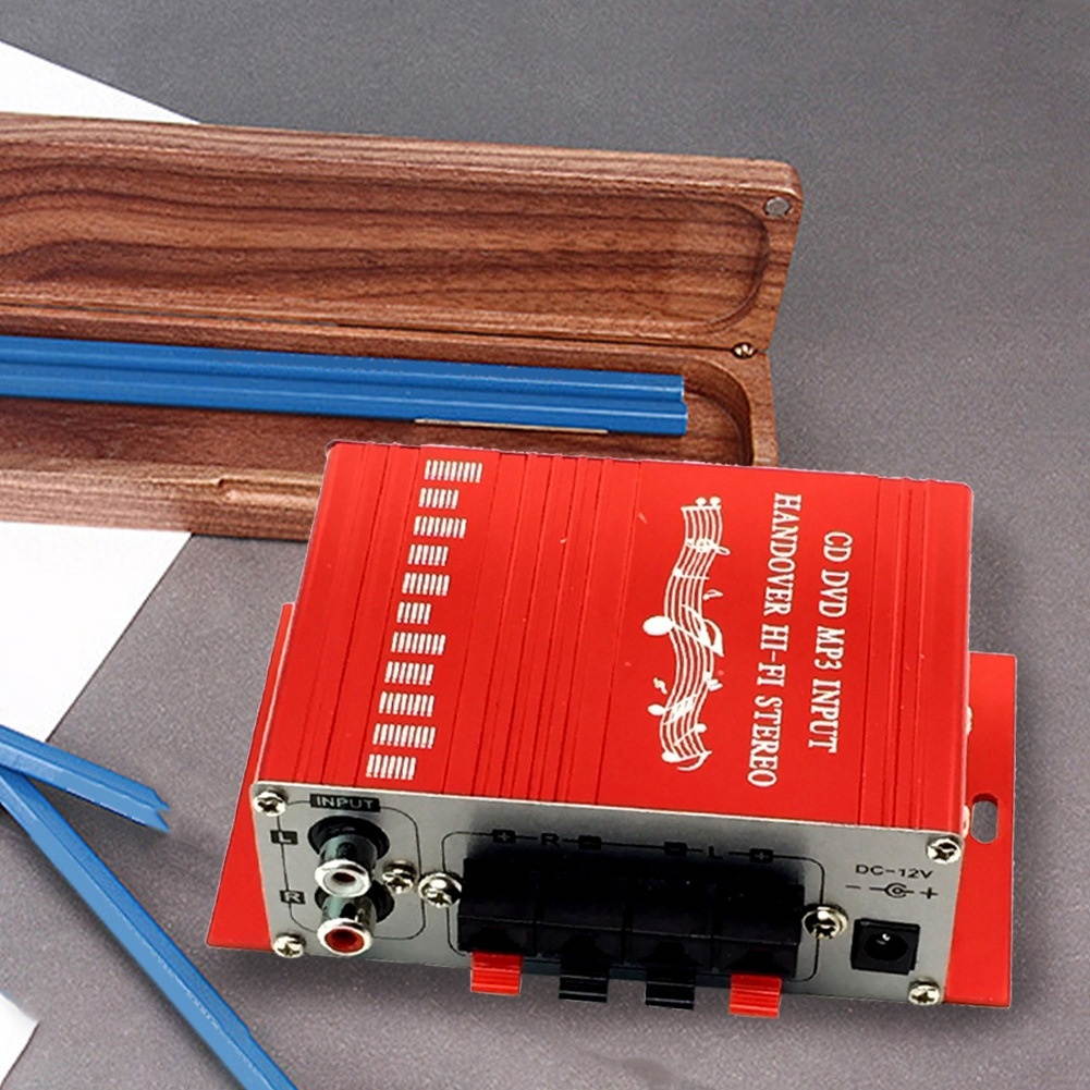 Kinter 12V Hot Selling Mini Hi-Fi Stereo Amplifier Audio MP3 Auto Car 2 Cananal Stereo DVD Speaker Blue