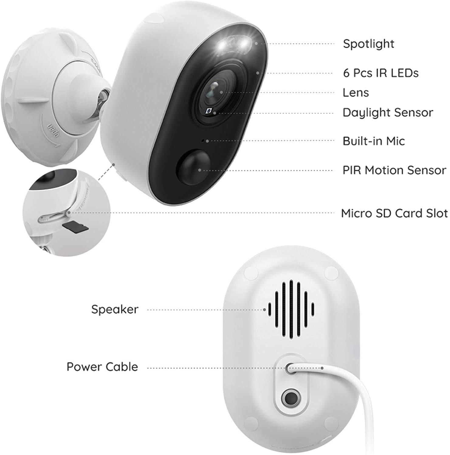 Wireless Camera WiFi Smart Home Camera Night Vision 2 Way Audio 1080P Control with Your Phone with 24/7 Live Video