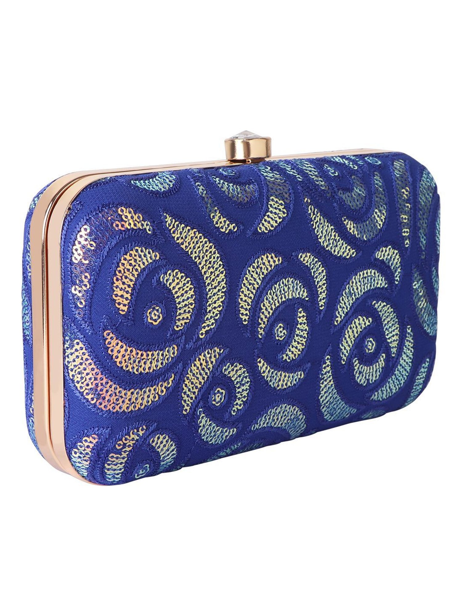 Horra Blue Embellished Clutch