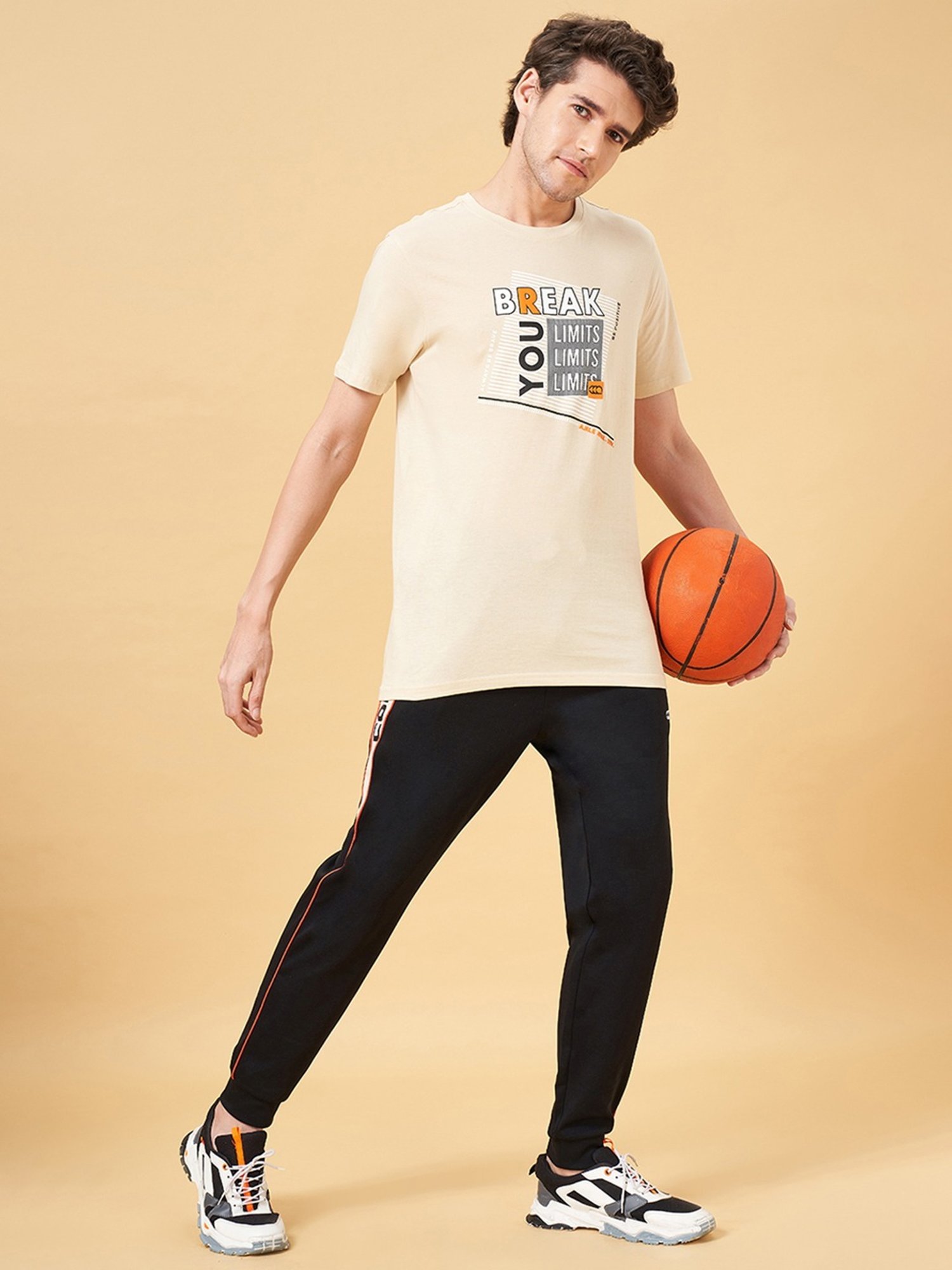 Ajile by Pantaloons Wood Ash Cotton Slim Fit Printed T-Shirt