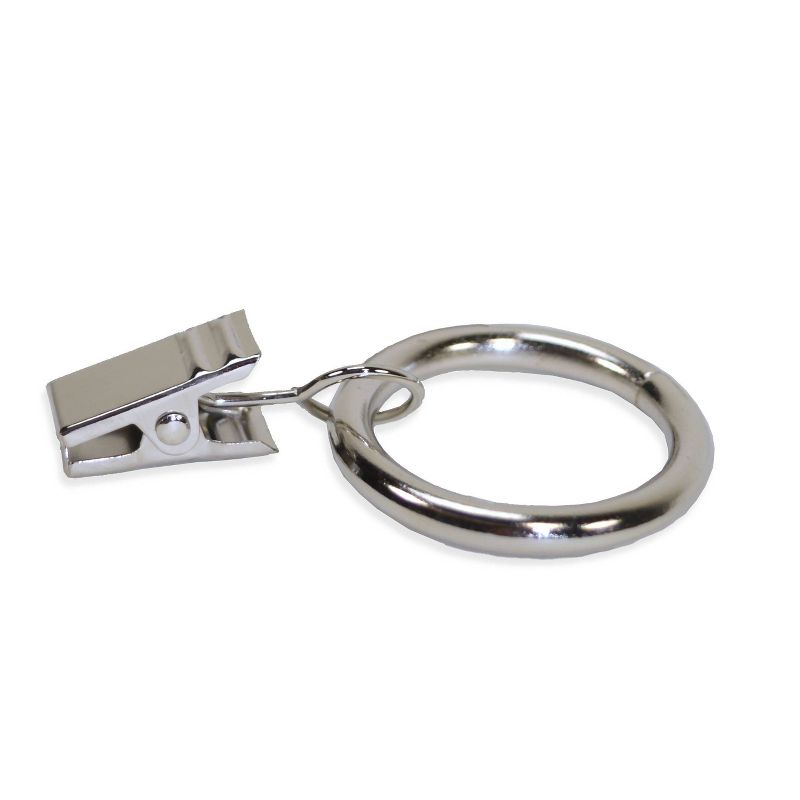 7pc Drapery Rings Brackets Brushed Nickel - Versailles Home Fashions