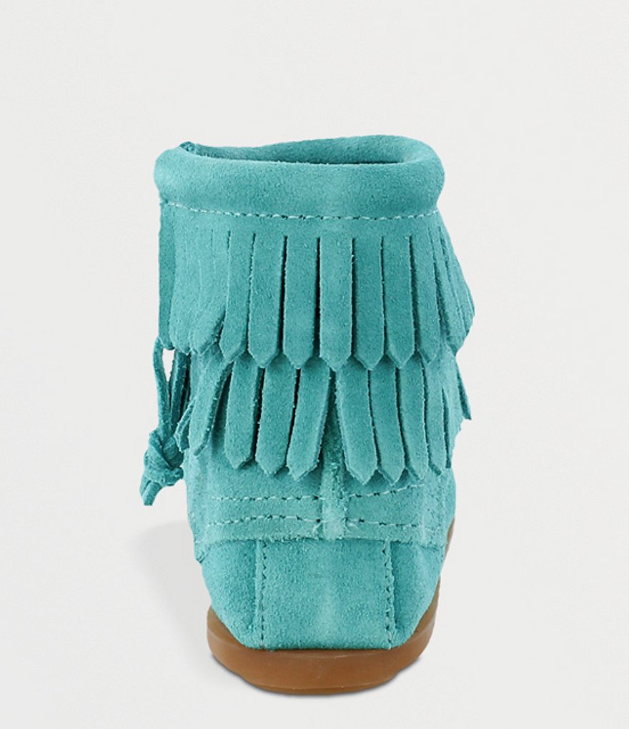 Minnetonka Girls' Double Fringe Suede Boots (Infant)