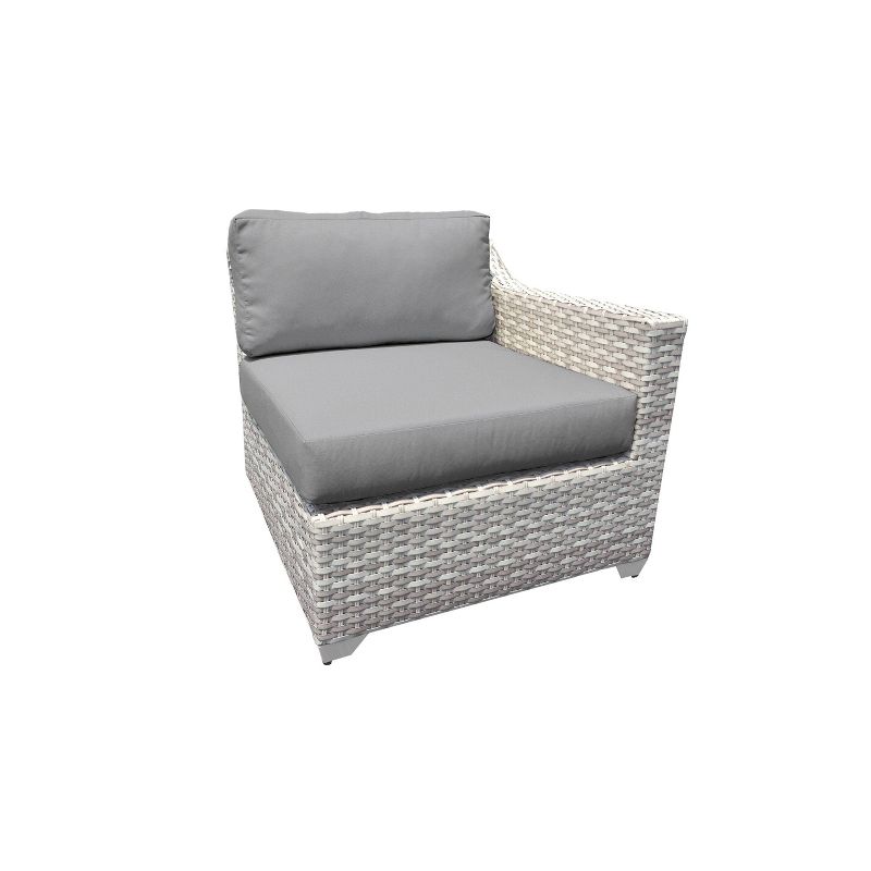 Nolin 7pc Sectional Weathered Brown Frame Sunbrella Spectrum Denim Fabric - La-Z-Boy