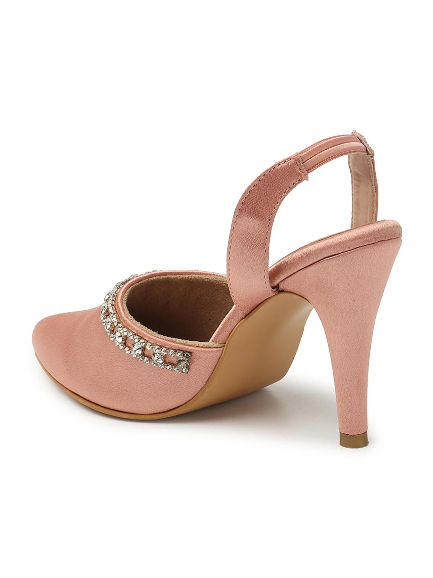 Elle Women's Peach Sling Back Stilettos