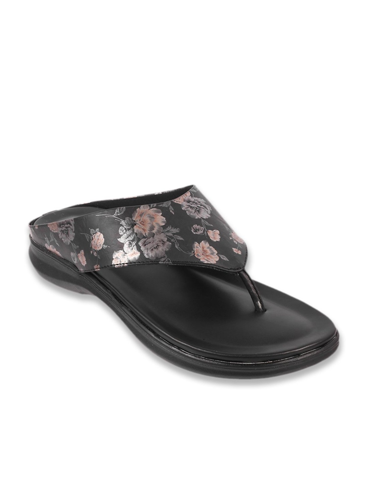 Walkway Women's Black Thong Sandals