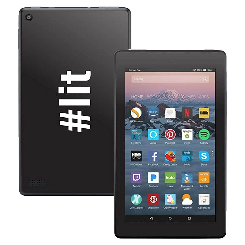 Skin Compatible with  Kindle Fire 7 (2017) - Lit 2 | Protective, Durable, and Unique Vinyl Decal wrap Cover | Easy to Apply, Remove, and Change Styles | Made in The USA