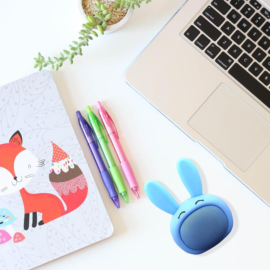 Compact iCute Bluetooth Wireless Speaker Blue Rabbit