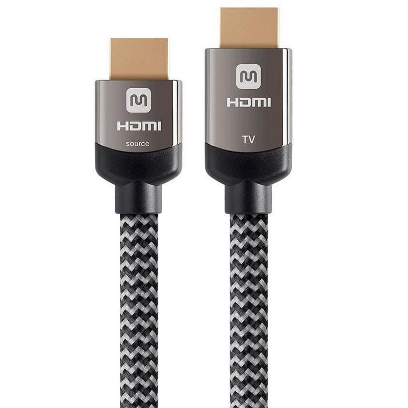 Monoprice HDMI High Speed Active Cable - 30 Feet - Gray, 4K@60Hz, 18Gbps, HDR, 28AWG, YUV, 4:4:4, CL3 - Luxe Active Series