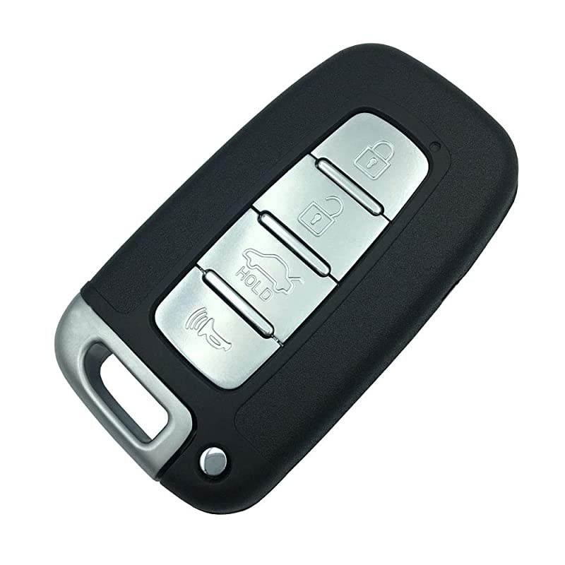 Keyless 4 Buttons Smart Key Shell Case Fob Fits for Hyundai Sonata Elantra Genesis Veloster Key Fob Cover(No Chip)