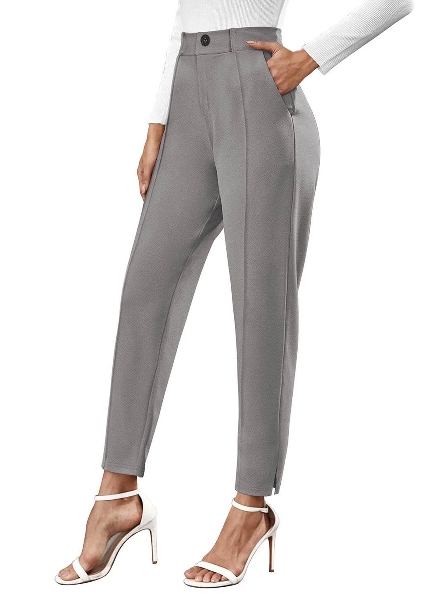 Odette Grey High Rise Pants