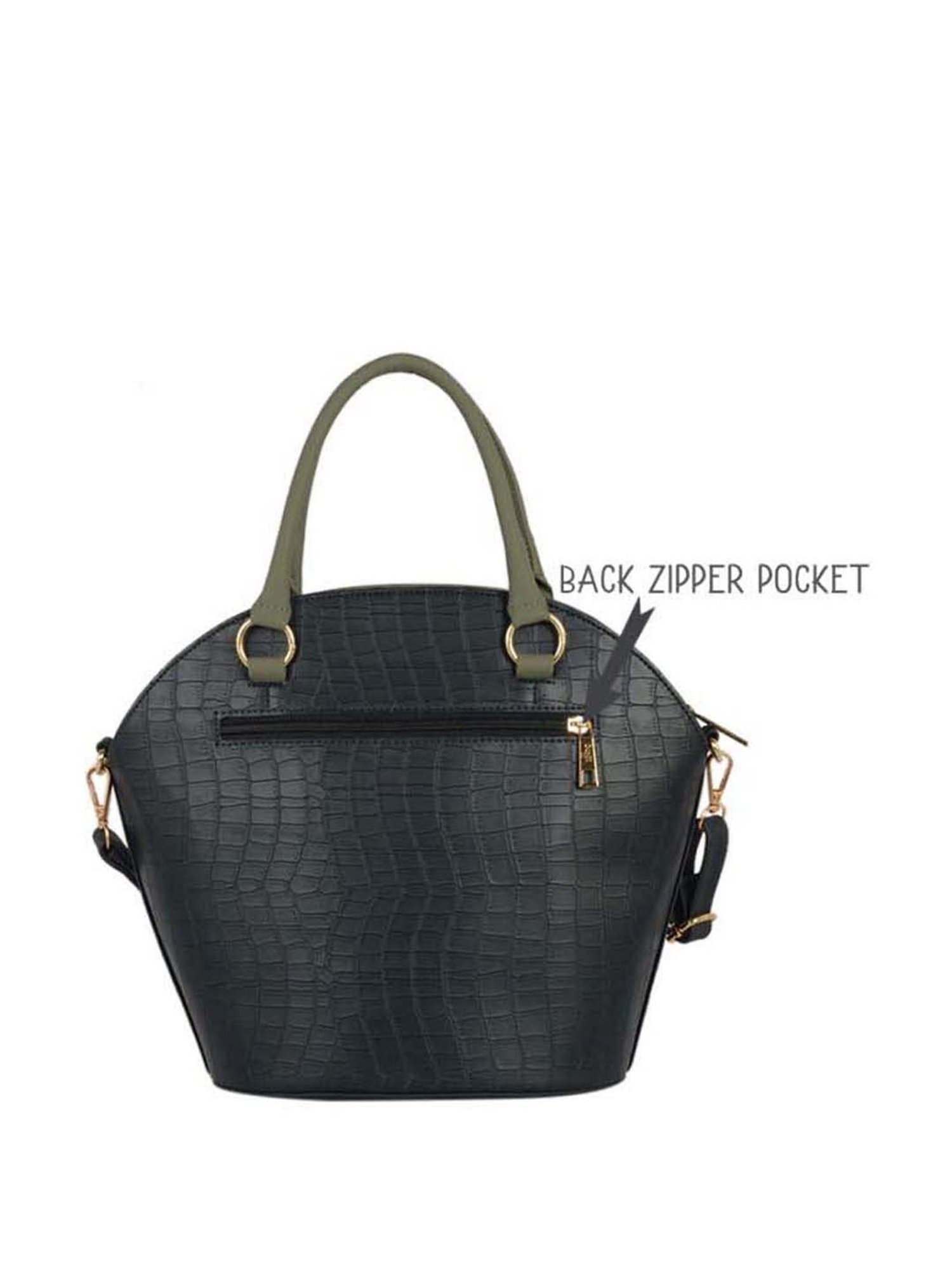 Call It Spring Black Combo Solid Large Tote Handbag