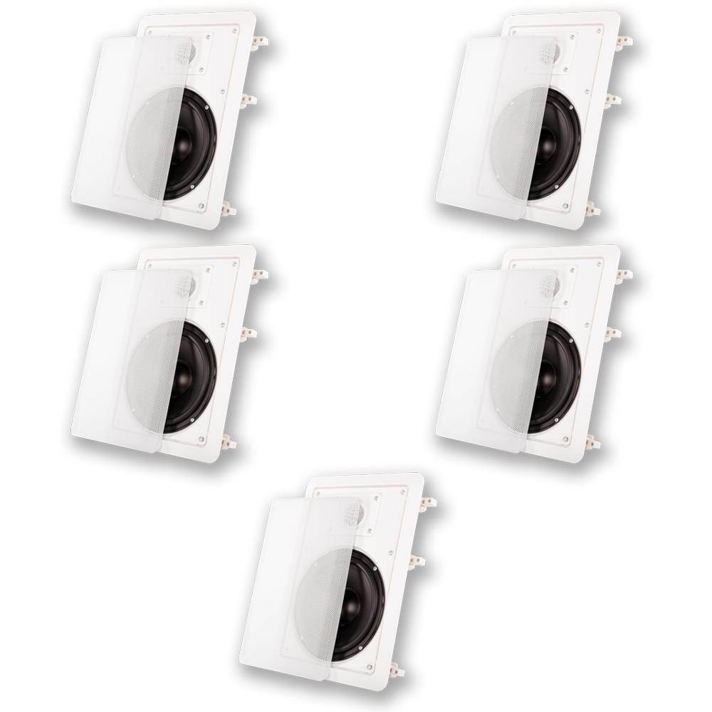 Acoustic Audio MT6 Flush Mount In Wall Speakers with 6.5" Woofers 5 Pack