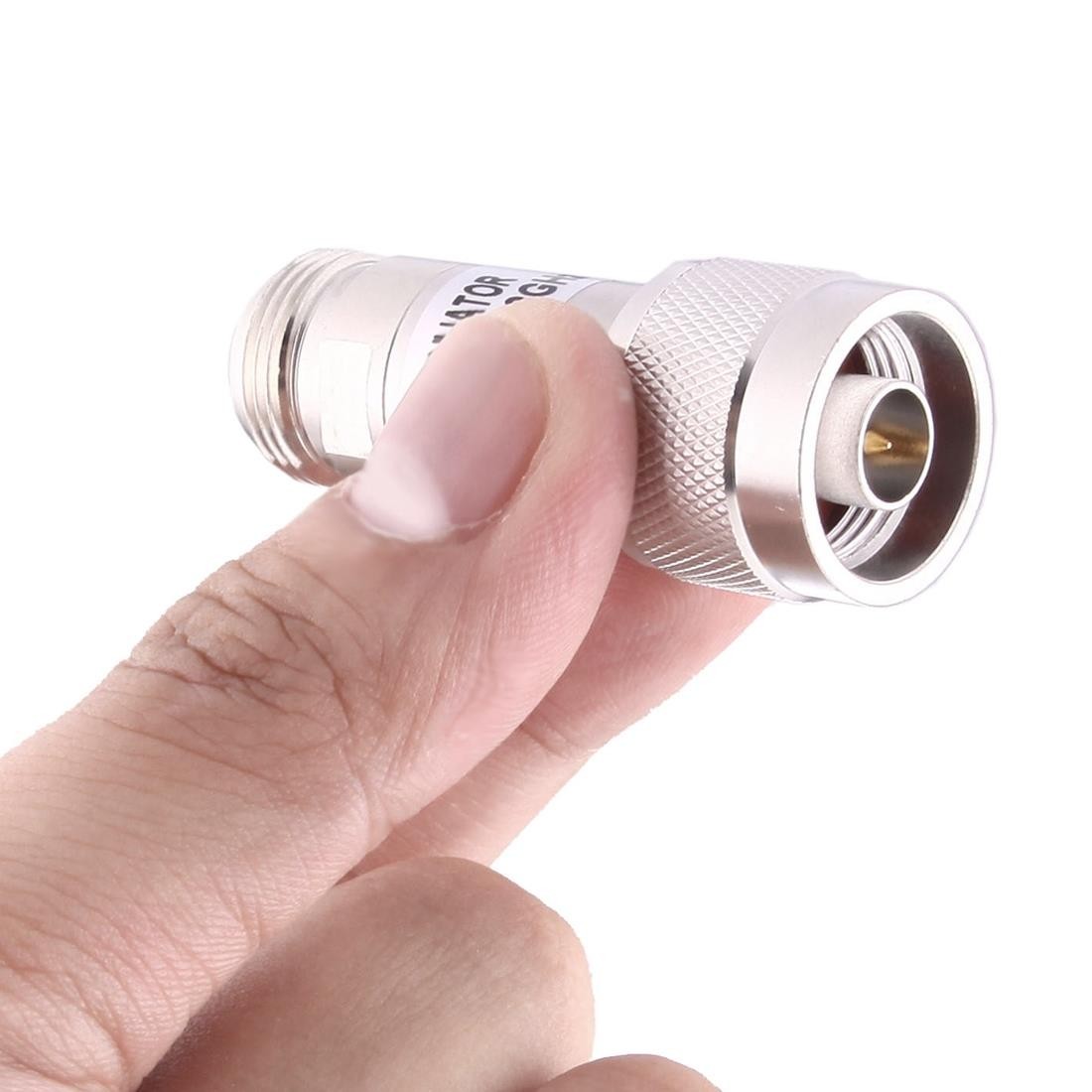 5W 30dBi N Female to N Male DC-13GHz Frequency Gain Attenuator(Silver)