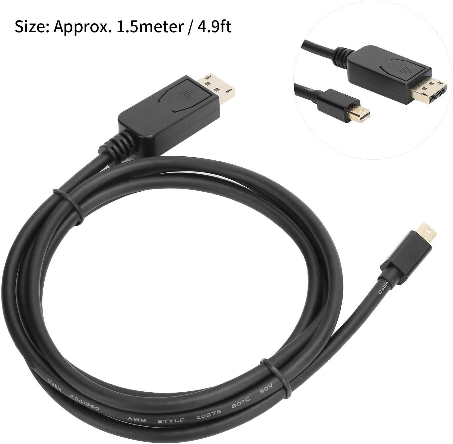 Mini DP to DP Adapter 3 Meters Adapter Cable Adapter Cable for OS X Computer Home(1.5 m)