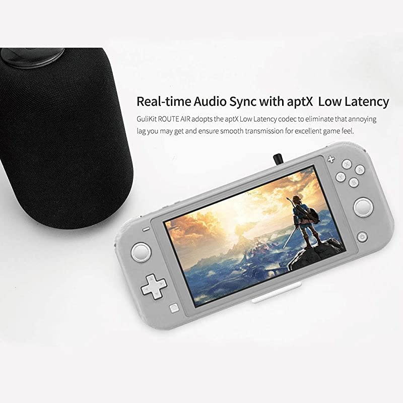 Route Air Pro Bluetooth Adapter for Nintendo Switch & Lite, Dual Stream Bluetooth Wireless Audio Transmitter with aptX LL, Support in-Game Voice Chat, Connect Your Bluetooth Headphones
