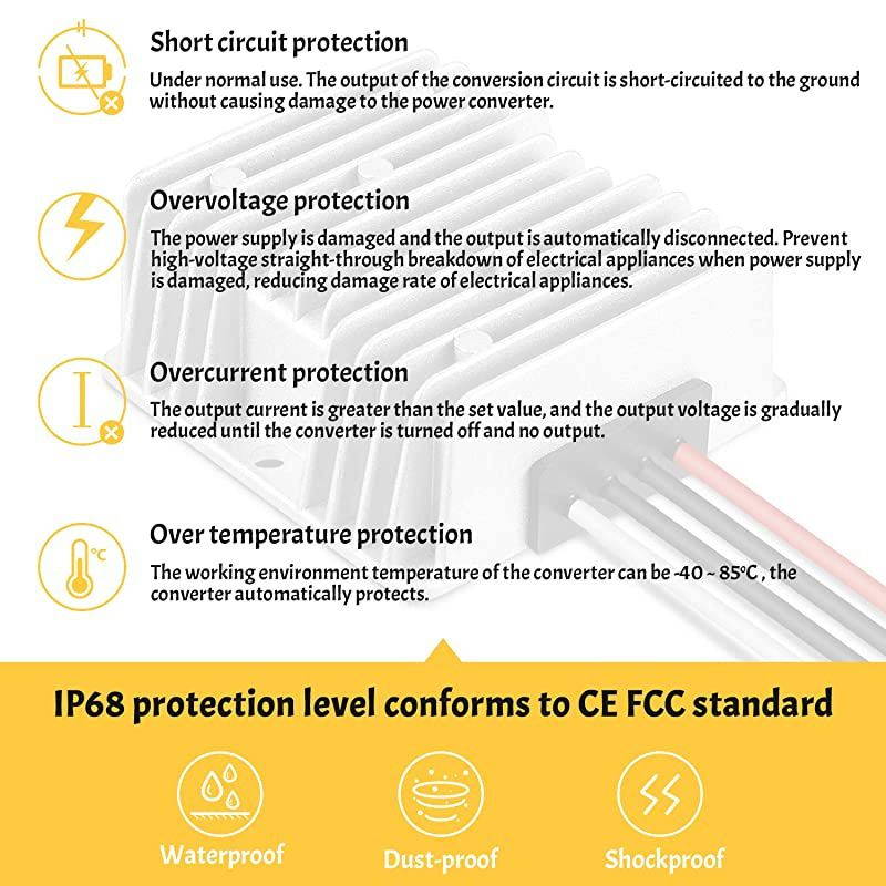DCDC Converter Regulator 24V Step Down To 12V 20A 240W Low Voltage Transformer Waterproof