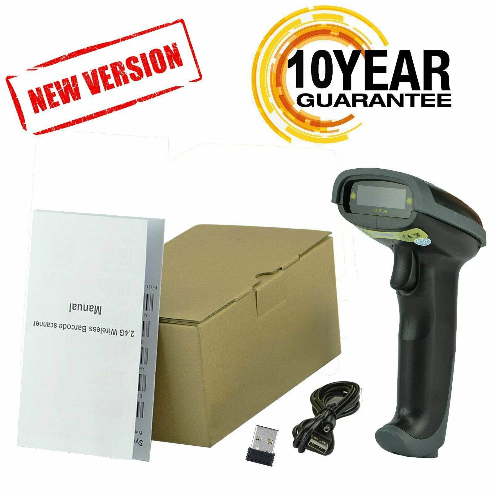 2020 2.4GHz Handheld Wireless Laser Cordless Barcode Scanner Scan  Reader US