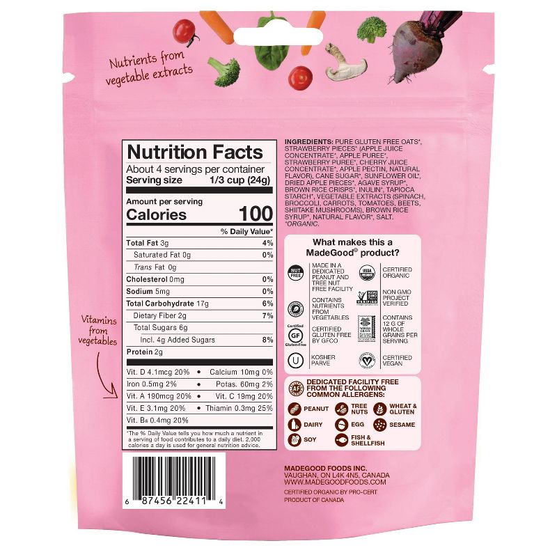 MadeGood Strawberry Granola Minis - 3.5oz