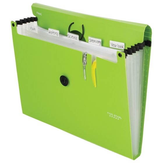 Five Star 6-Pocket Expanding File 13 x 9 14 Bright Orange - Expanding