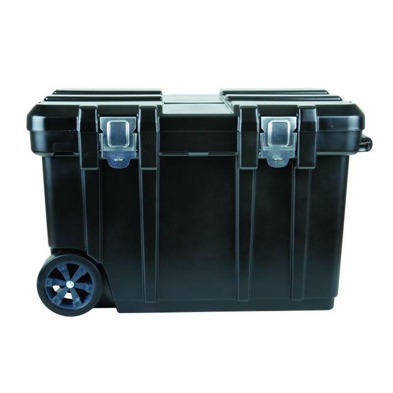 Old Flam 6531BK 31 Inch Polymer Rolling Power Tool Lift Out Tray Storage Cart with Extendable Handle and Grooved Sawhorse Lid, Black