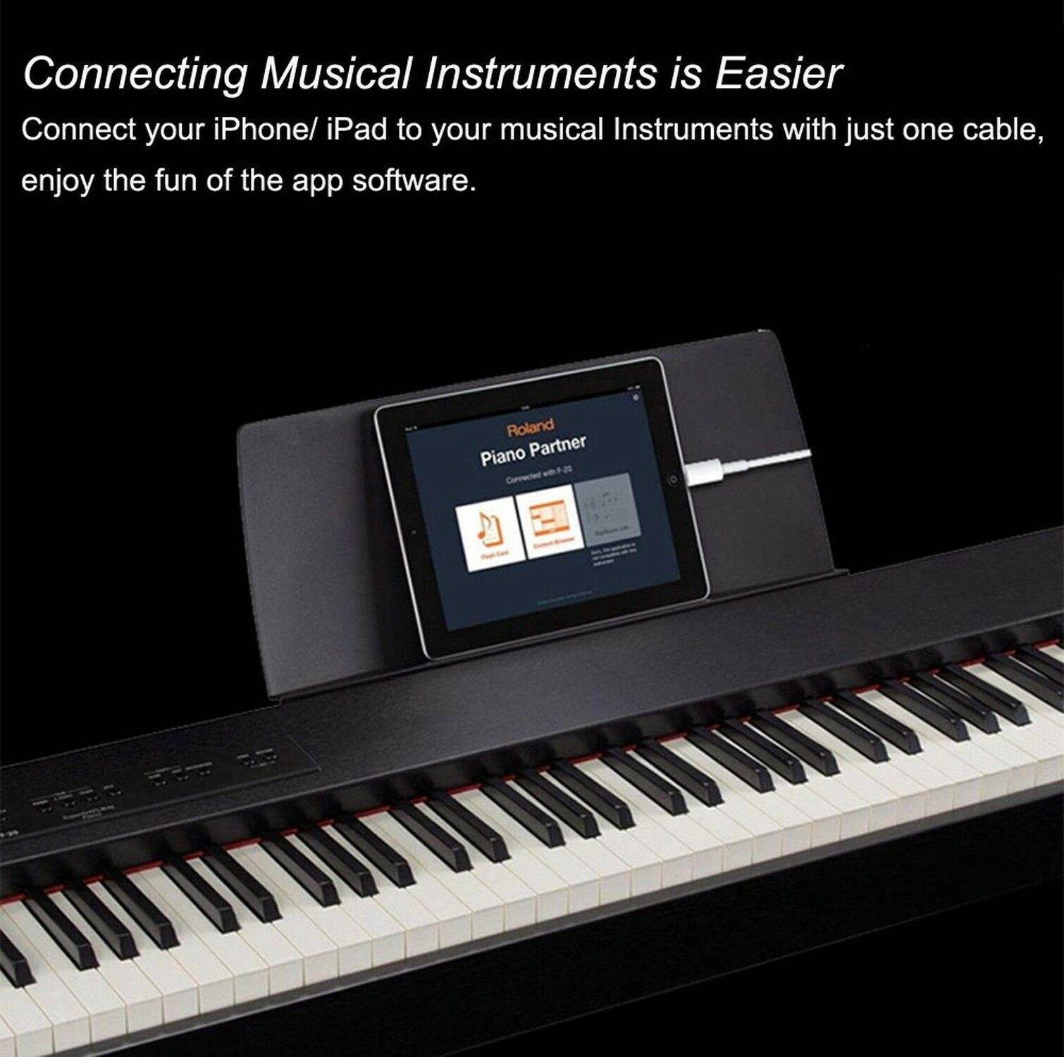 8Pin to Type-B Converter USB 2.0 Cable for iPhone iPad MIDI Keyboard Organ