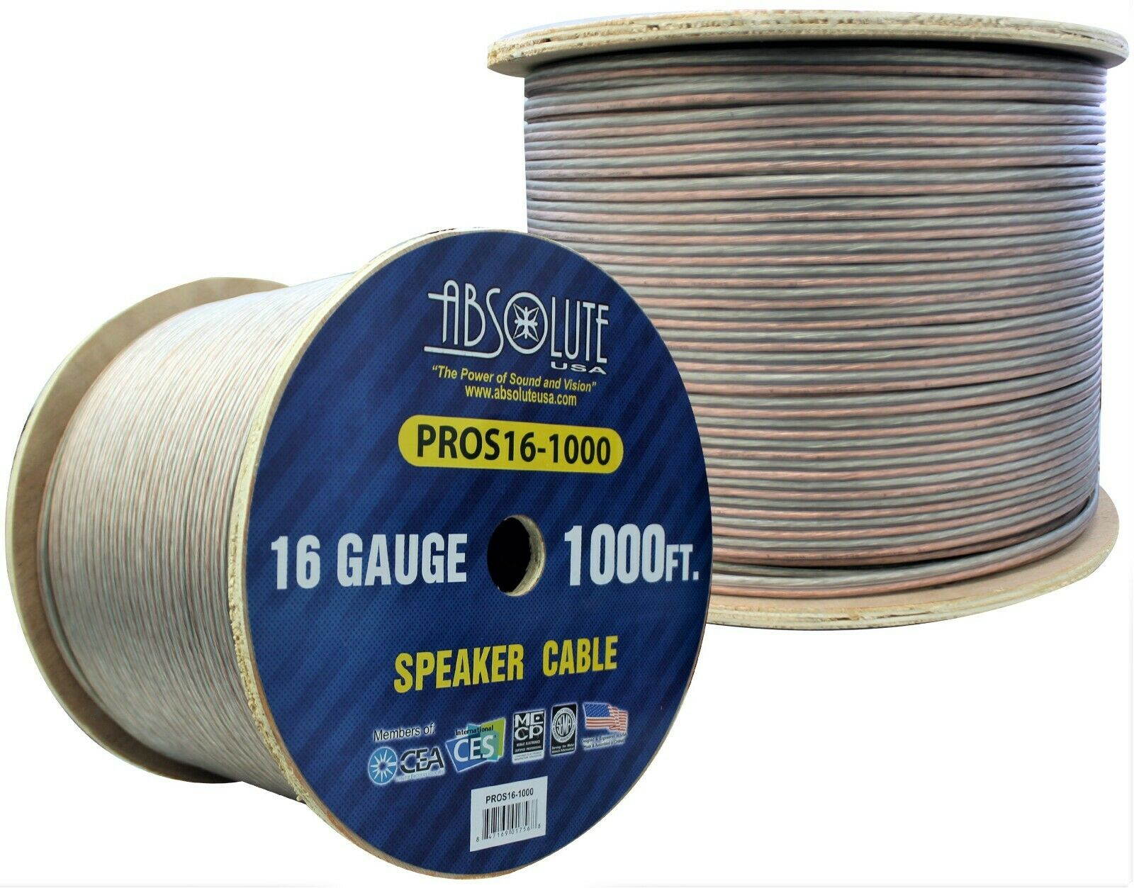 PRO Car Home Audio Clear Flex 100 Feet True 16 Gauge Speaker Wire Cable Spool