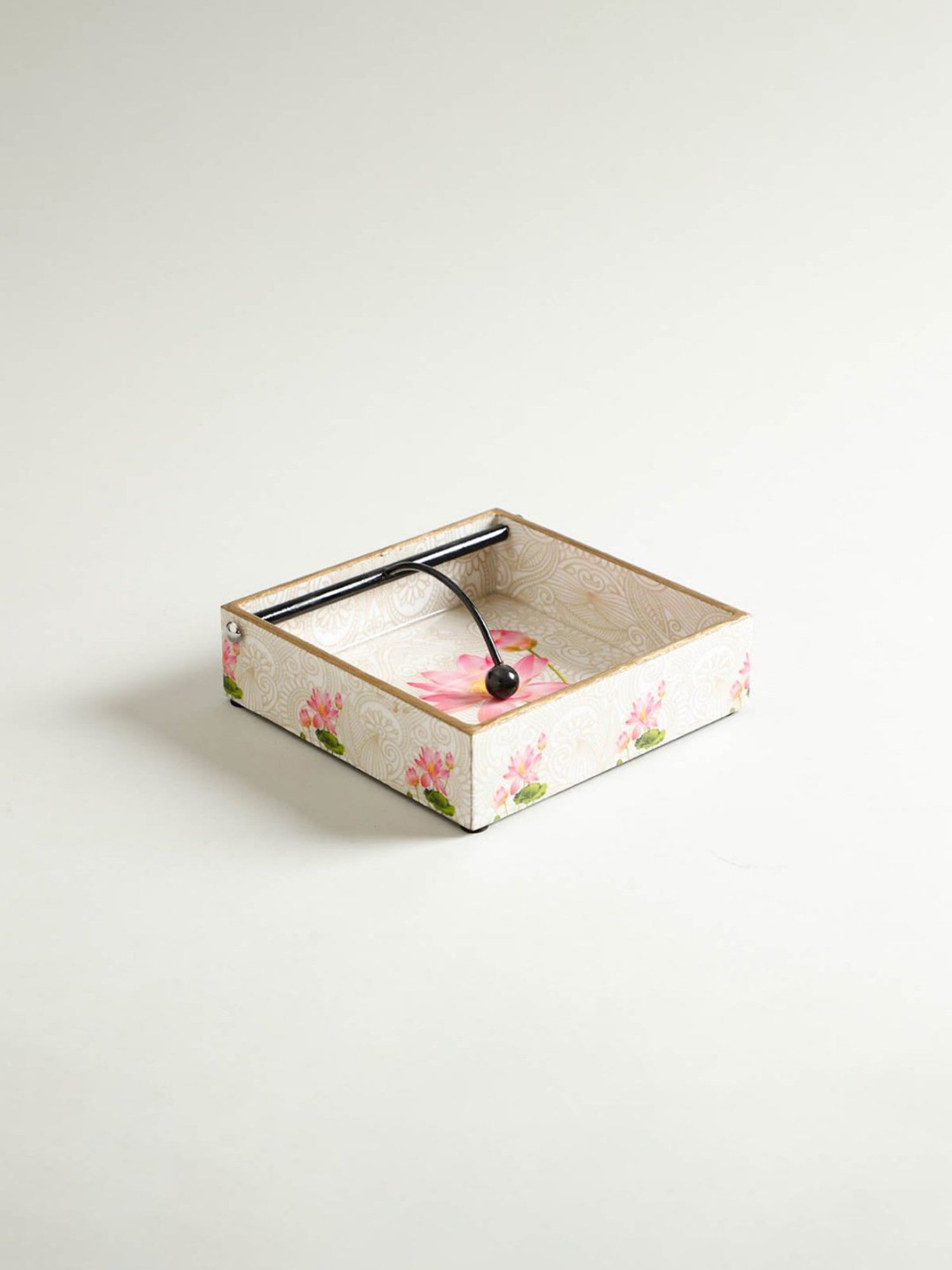 Home4U Glizz Floral Multicolor Bamboo Napkin Holder